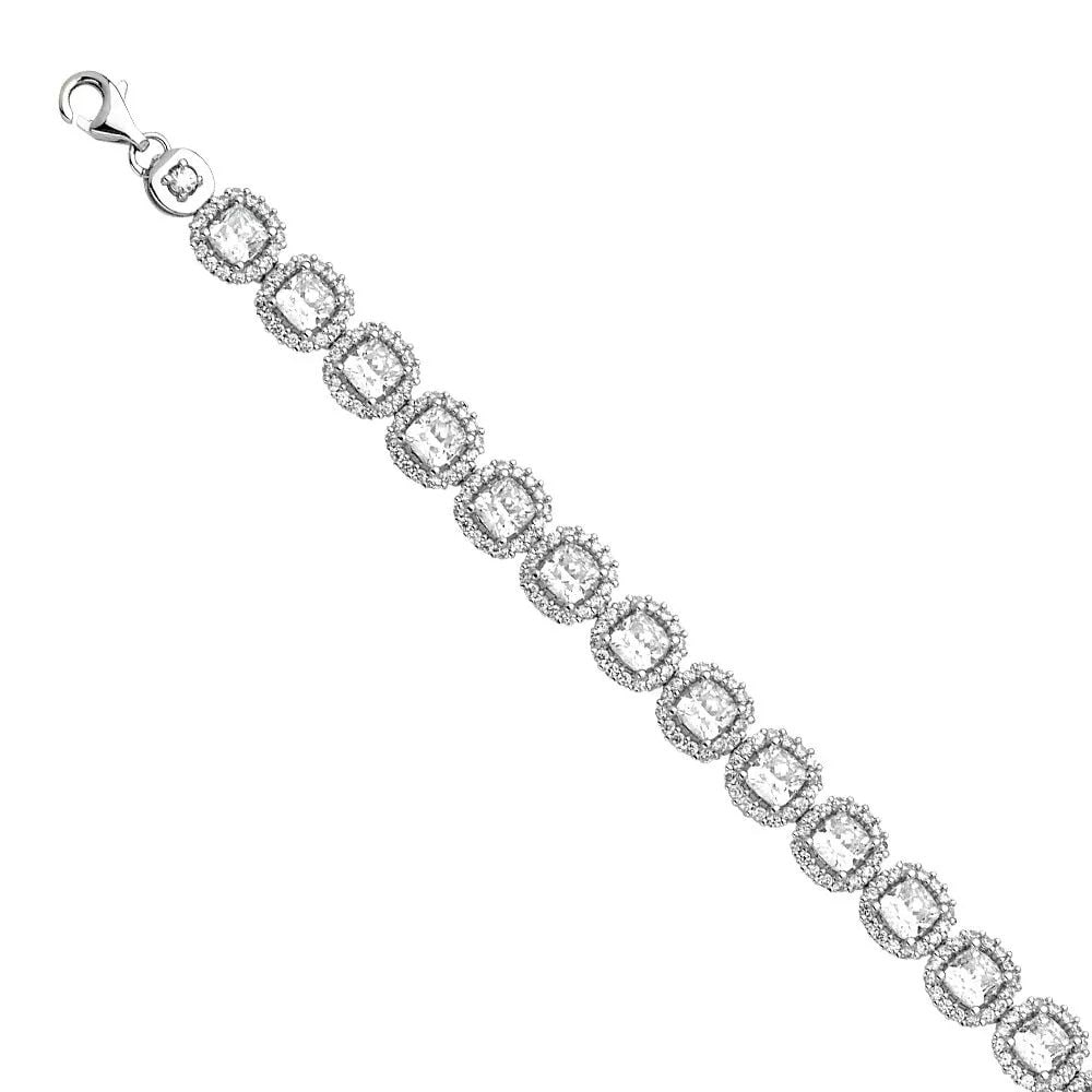 NEW 14K WHITE GOLD CZ BRACELET (1 of 2)
