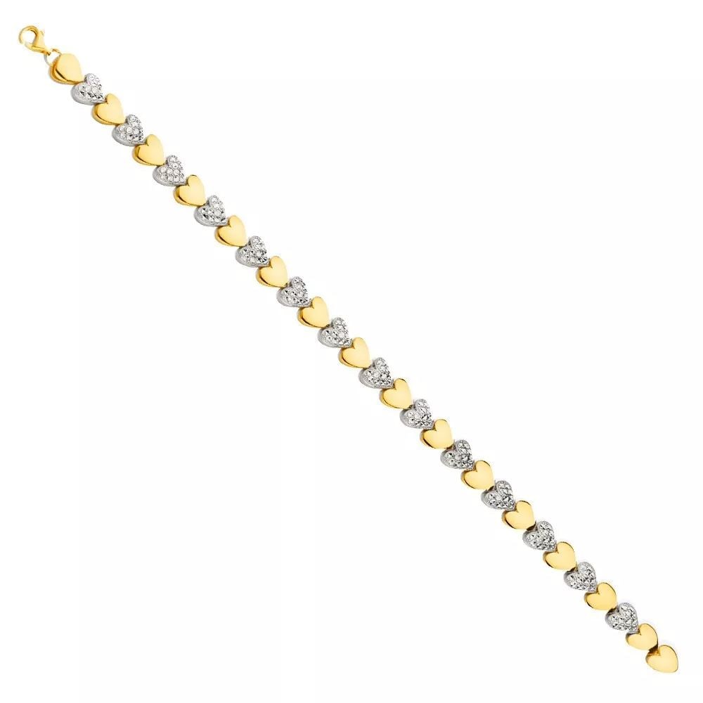 NEW 14K TWO TONE GOLD CRYSTAL DC BRACELET: NEW 14K TOW TONE GOLD CRYSTAL DC BRACELET 14K TOW TONE GOLD NEW CRYSTAL DC BRACELET WEIGHT: 7.4 g LENGTH: 7.5in