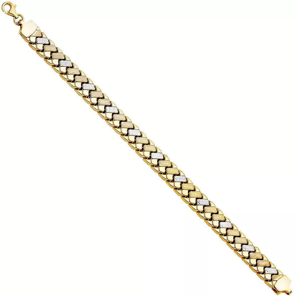 NEW 14K TWO TONE GOLD STAMPATO BRACELET: NEW 14K TWO TONE GOLD STAMPATO BRACELET 14K TWO TONE GOLD NEW STAMPATO BRACELET WEIGHT: 8.9g LENGTH: 7.25in