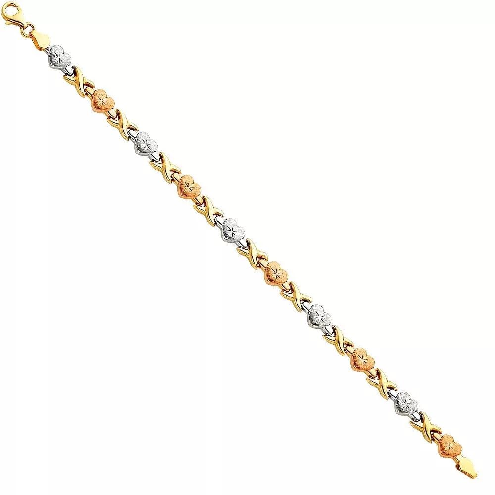 NEW 14K TRI COLOR GOLD LIGHT STAMPATO BRACELET (1 of 2)