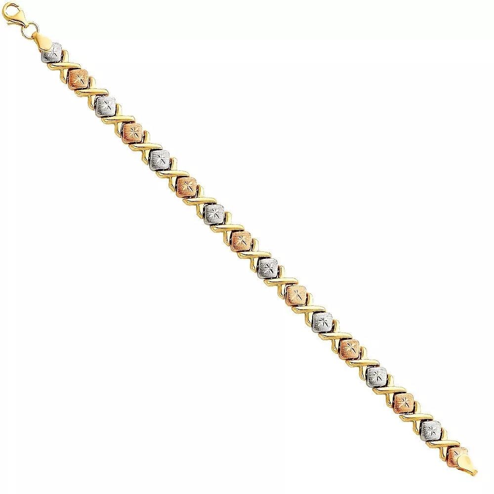 NEW 14K TRI COLOR GOLD LIGHT STAMPATO BRACELET (1 of 2)