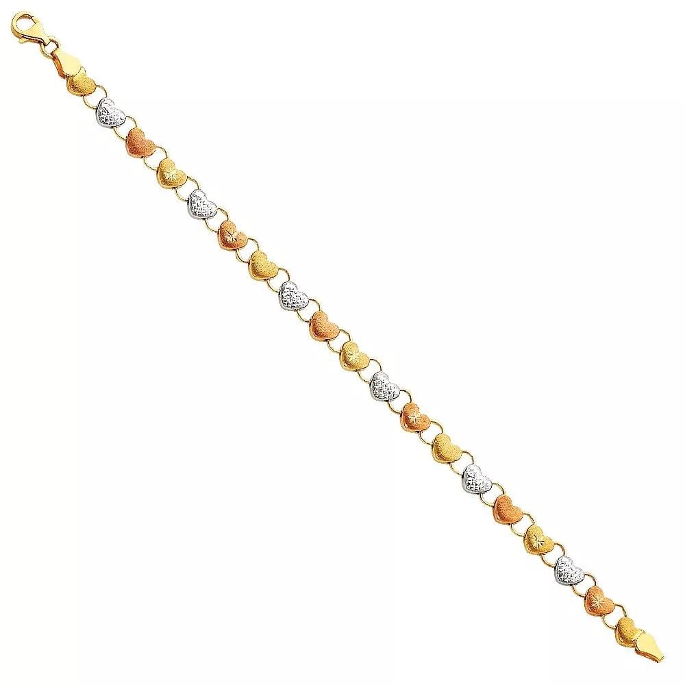 NEW 14K TRI COLOR GOLD LIGHT STAMPATO BRACELET (1 of 2)