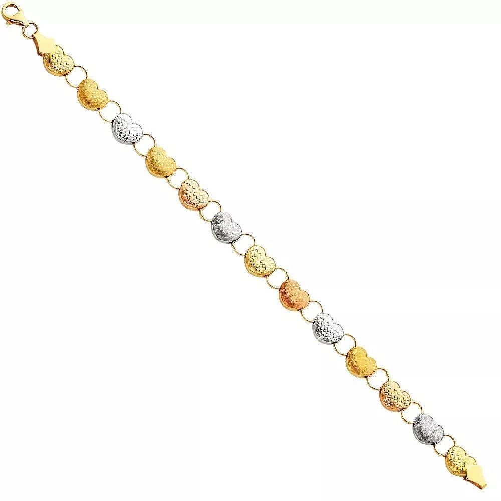NEW 14K TRI COLOR GOLD LIGHT STAMPATO BRACELET (1 of 2)