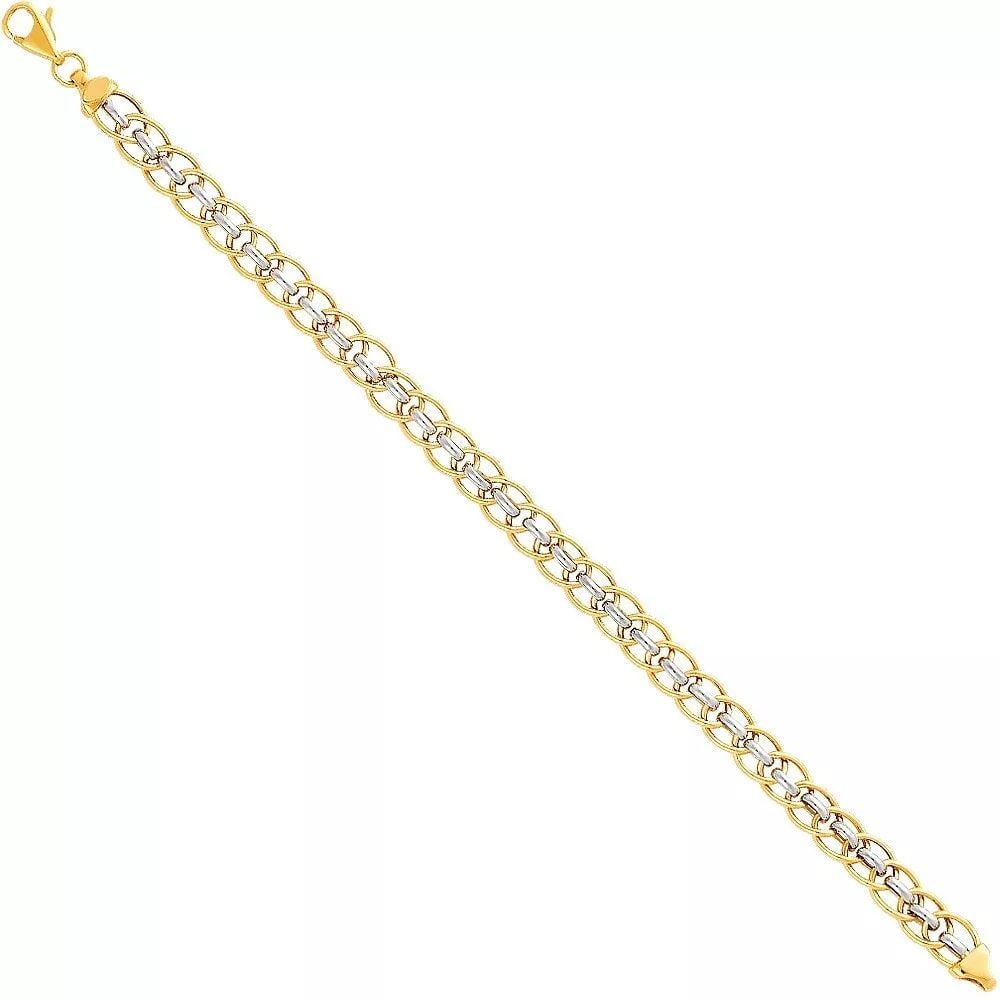 NEW 14K TWO TONE GOLD LIGHT FANCY BRACELET (1 of 2)