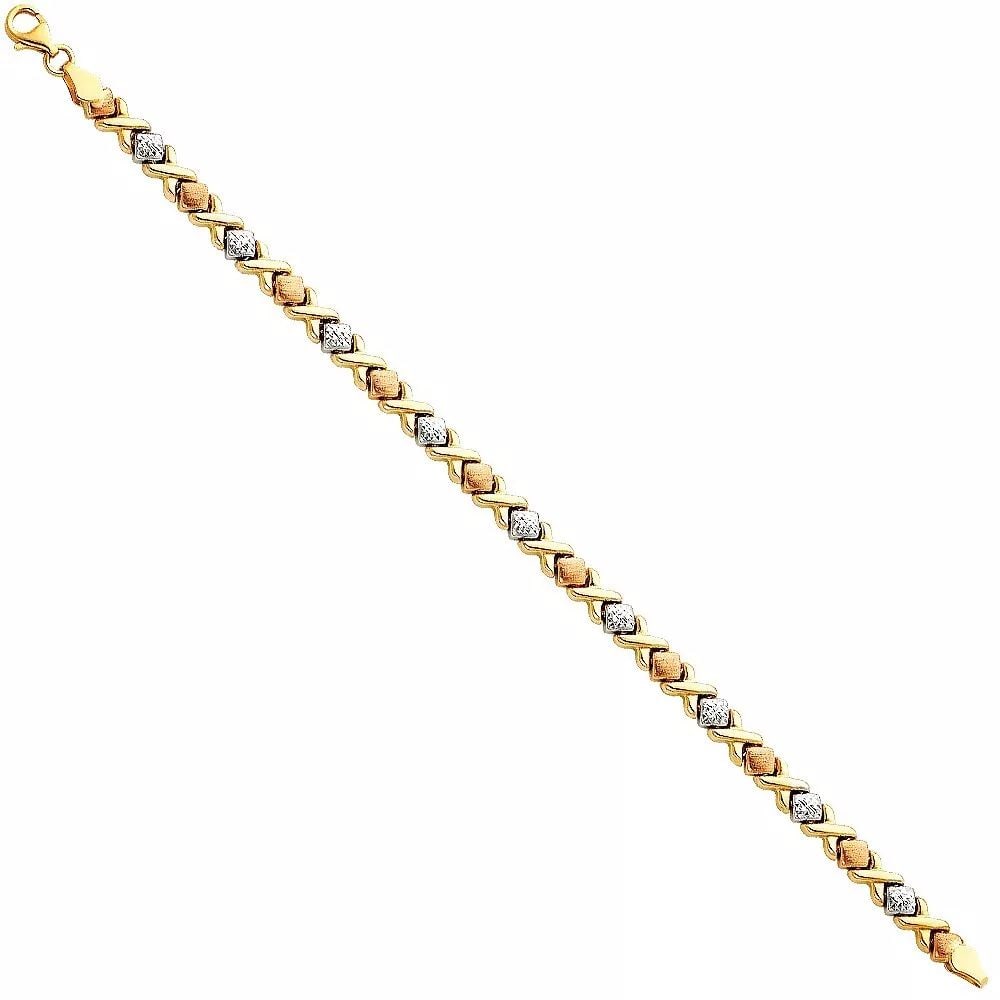NEW 14K TRI COLOR GOLD LIGHT STAMPATO BRACELET (1 of 2)