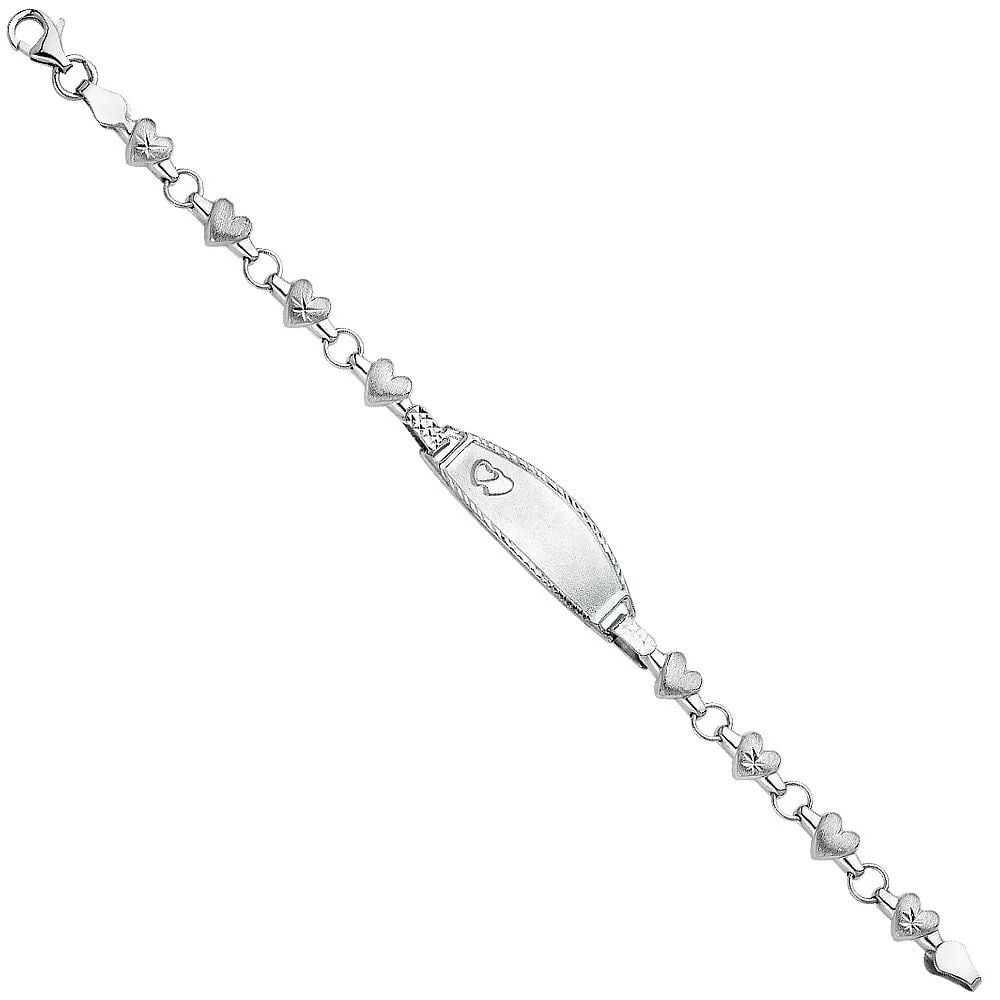 NEW 14K WHITE GOLD STAMPATO OVAL BABY ID BRACELET: NEW 14K WHITE STAMPATO OVAL BABY ID BRACELET 14K WHITE GOLD NEW WHITE STAMPATO OVAL BABY ID BRACELET WEIGHT: 3.7 g LENGTH: 6in