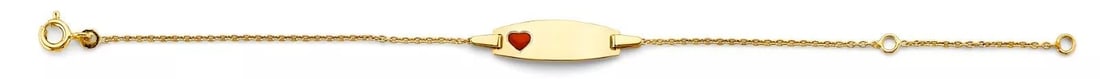 NEW 14K YELLOW GOLD HEART BABY ID BRACELET: NEW 14K YELLOW HEART BABY ID BRACELET 14K YELLOW GOLD NEW HEART BABY ID BRACELET WEIGHT: 1.3g LENGTH: 6in