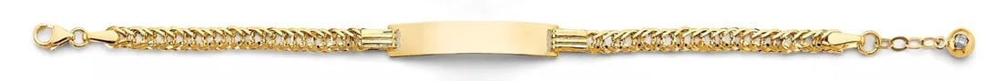 NEW 14K YELLOW GOLD CZ BABY ID BRACELET: NEW 14K YELLOW CZ BABY ID BRACELET 14K YELLOW GOLD NEW CZ BABY ID BRACELET WEIGHT: 3.2g LENGTH: 8in