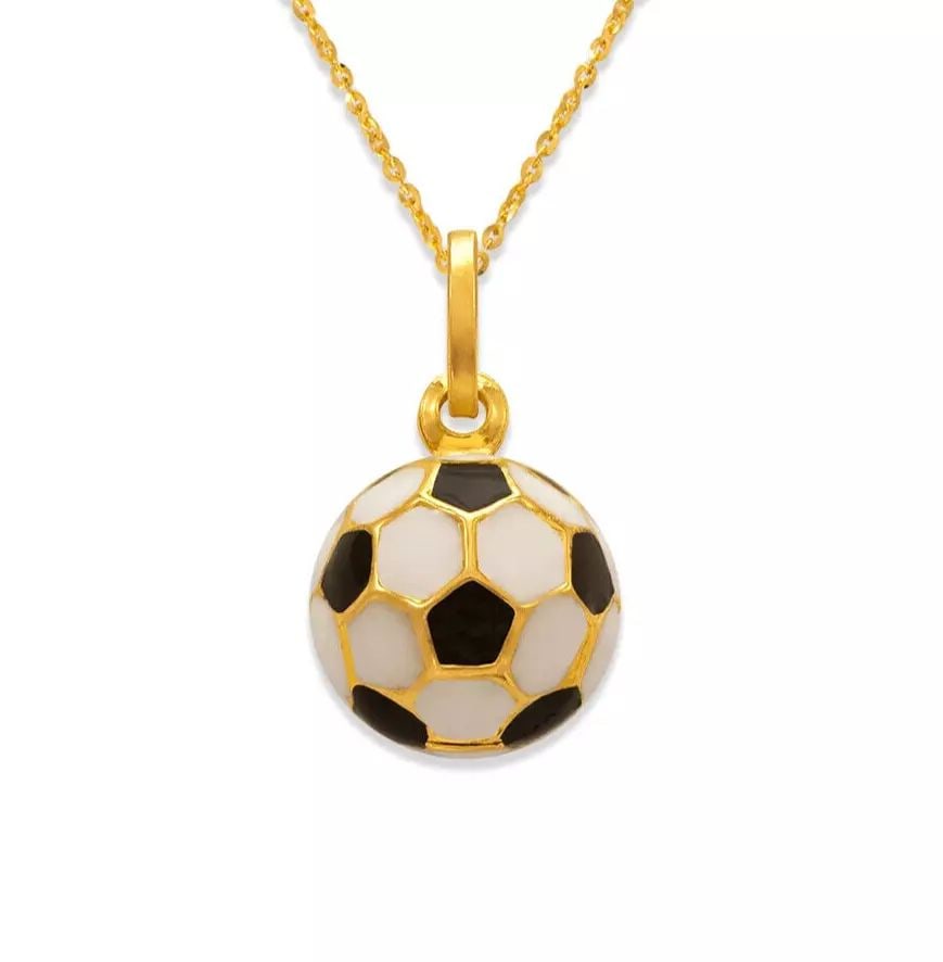 NEW 14K YELLOW GOLD 11 MM SOCCER BALL ENAMEL CHARM PENDANT: NEW 14K YELLOW GOLD 11 MM SOCCER BALL ENAMEL CHARM PENDANT 14K Yellow Gold Approx. 11x11mm Hollow Chains Sold Separately Weight: 1.6 Grams