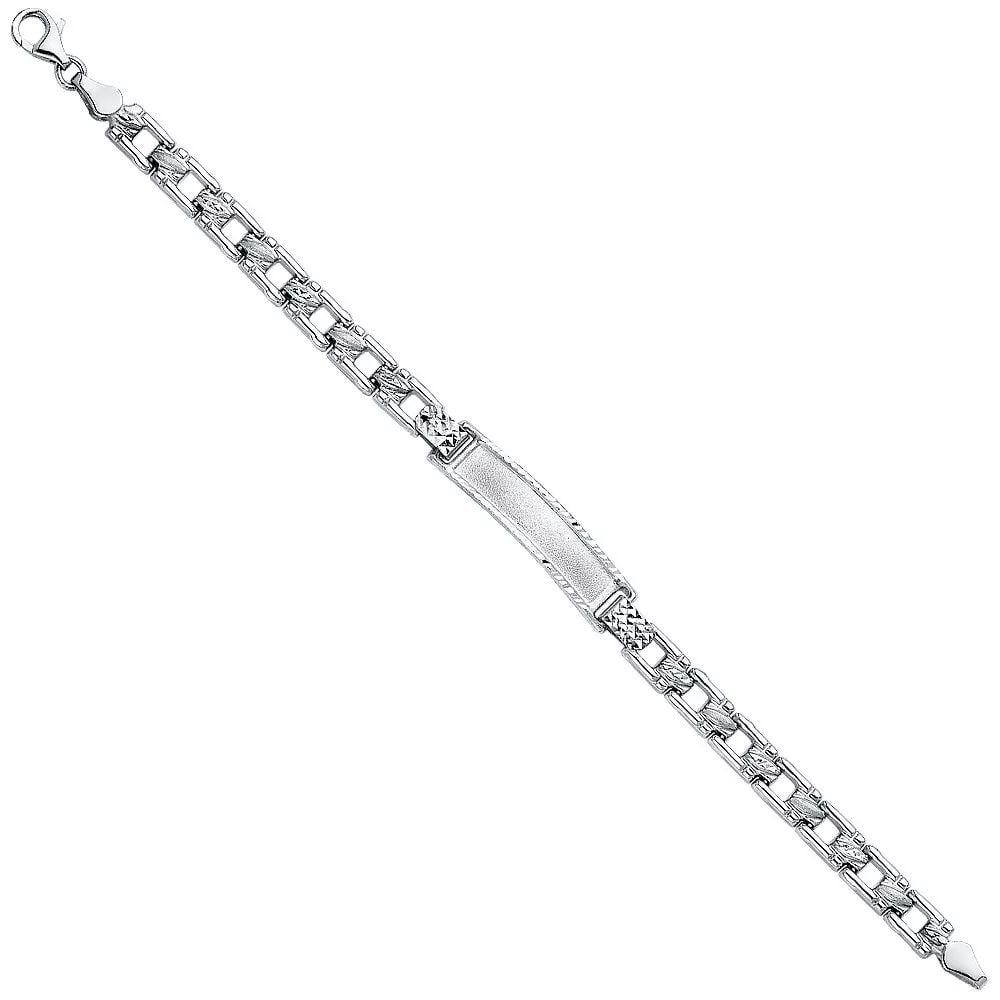 NEW 14K WHITE GOLD STAMPATO BABY ID BRACELET (1 of 2)
