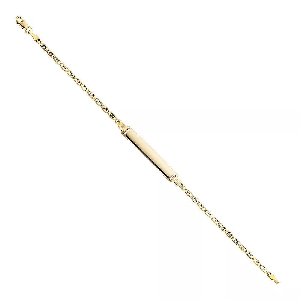 NEW 14K GOLD 080 VALENTINO TRI COLOR STAR DC ID BRACELET (1 of 2)