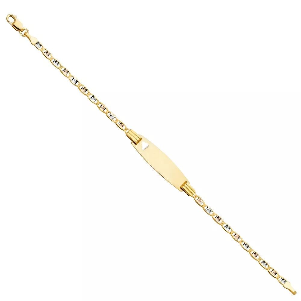 NEW 14K TRI COLOR GOLD VALENTINO STAR DC 060 OVAL BABY ID BRACELET (1 of 2)
