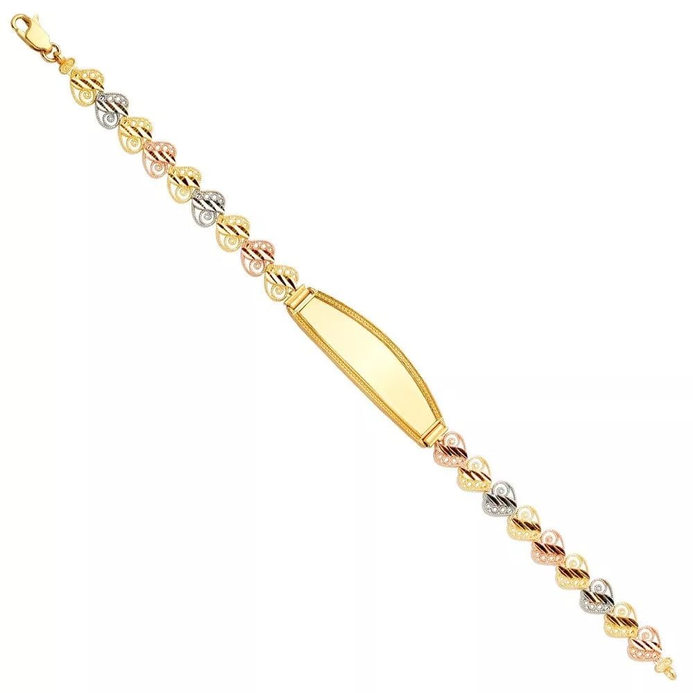 NEW 14K TRI COLOR GOLD ID BRACELET (1 of 2)