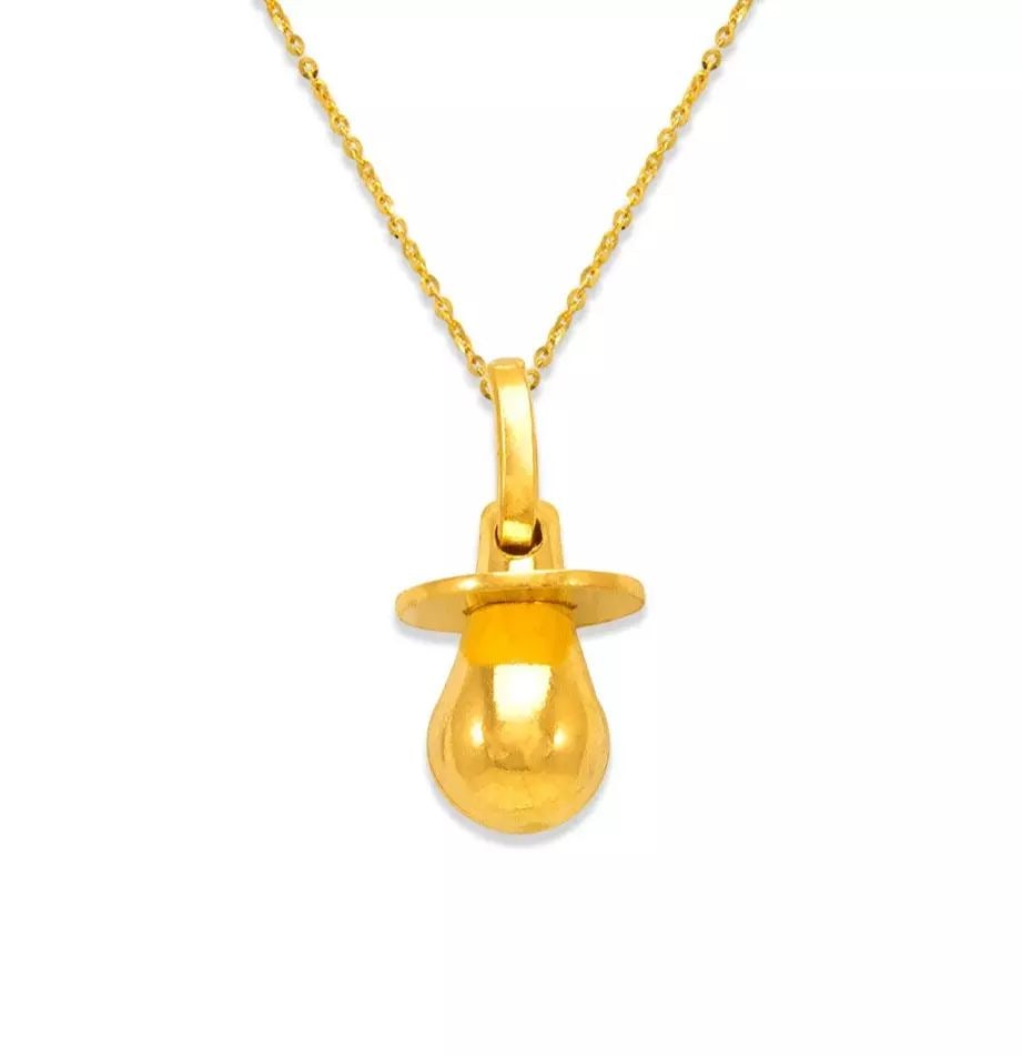 NEW 14K YELLOW GOLD PACIFIER CHARM PENDANT: NEW 14K YELLOW GOLD PACIFIER CHARM PENDANT 14K Yellow Gold Approx. 7x10mm Hollow Chains Sold Separately Weight: 0.9 Grams
