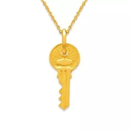 NEW 14K YELLOW GOLD 19 MM KEY CHARM PENDANT (1 of 2)