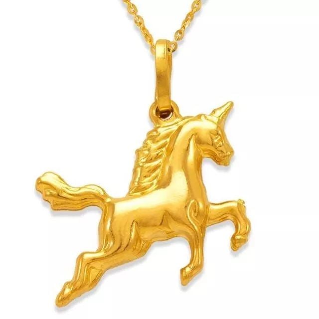 NEW 14K YELLOW GOLD UNICORN CHARM PENDANT (1 of 2)
