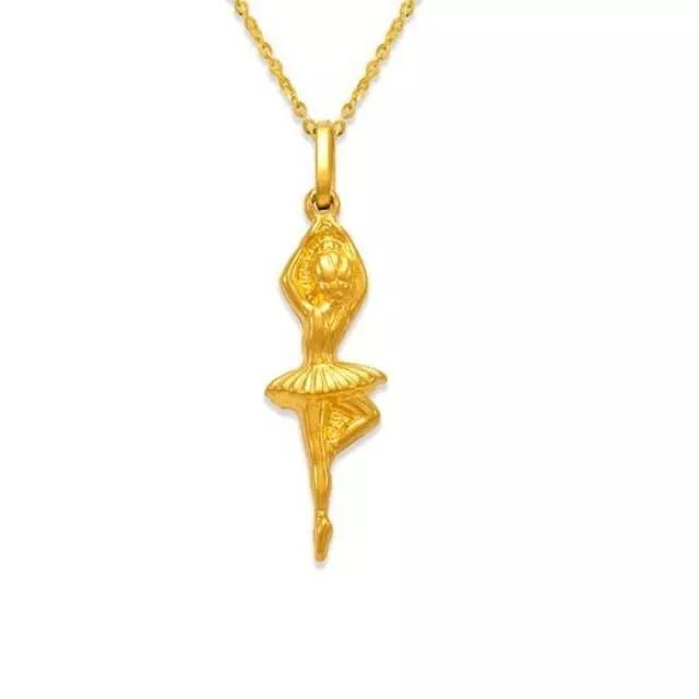NEW 14K YELLOW GOLD BALLERINA CHARM PENDANT (1 of 2)
