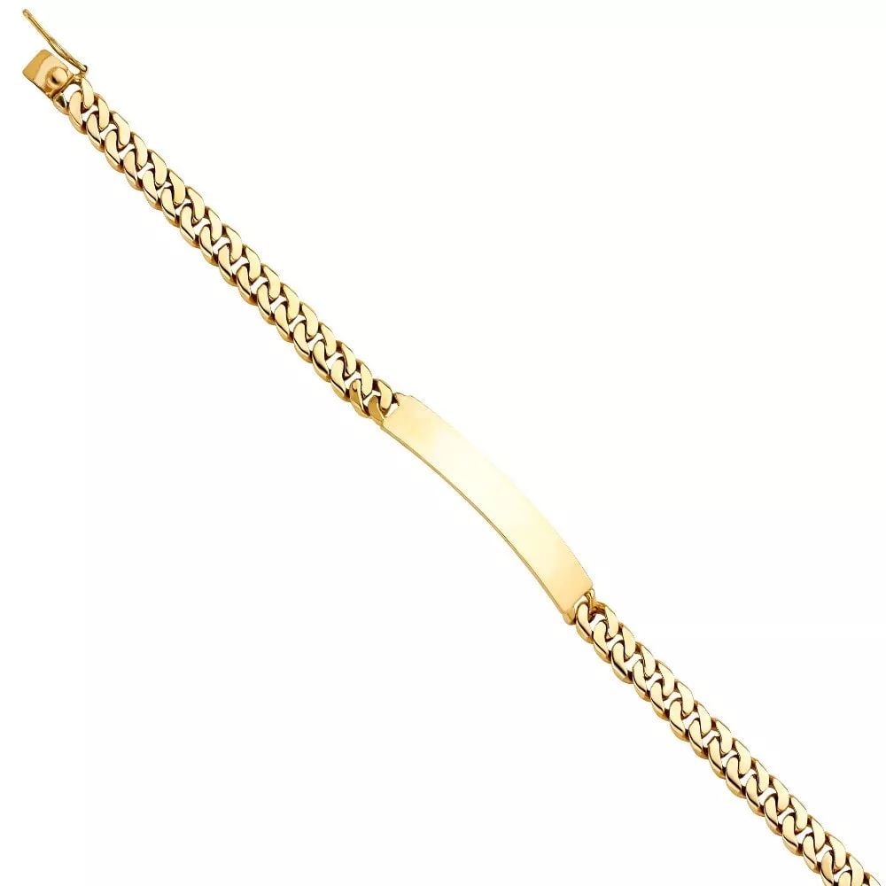 NEW 14K YELLOW MIAMI CUBAN LINK ID BRACELET: NEW 14K YELLOW MIAMI CUBAN LINK ID BRACELET 14K YELLOW GOLD NEW MIAMI CUBAN LINK ID BRACELET WEIGHT: 20.7g LENGTH: Length : 8in