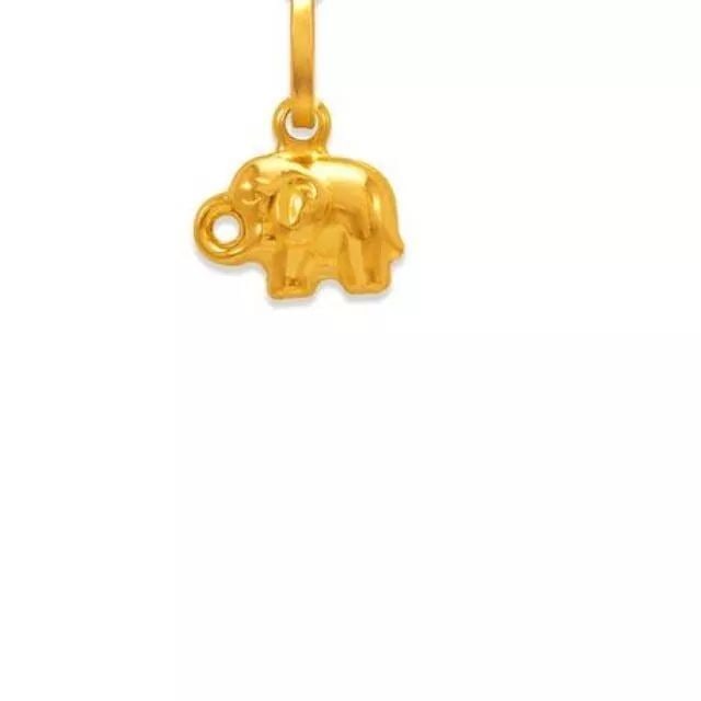 NEW 14K YELLOW GOLD BABY ELEPHANT CHARM PENDANT (1 of 2)