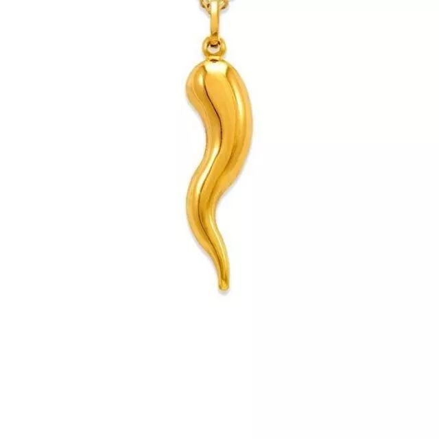 NEW 14K YELLOW GOLD 33 MM HORN CHARM PENDANT (1 of 2)