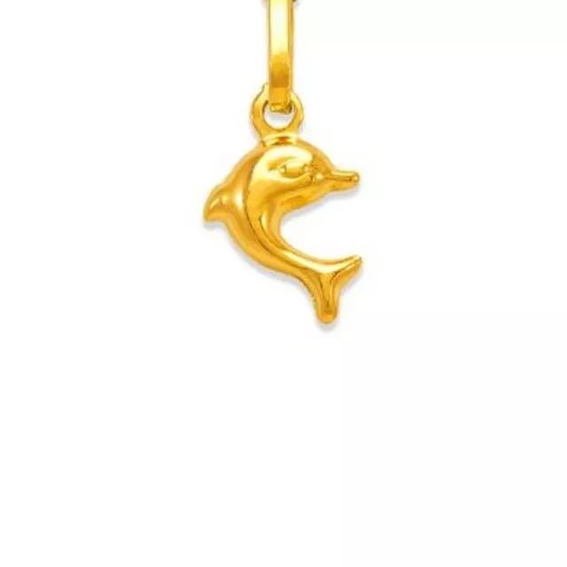 NEW 14K YELLOW GOLD DOLPHIN CHARM PENDANT (1 of 2)