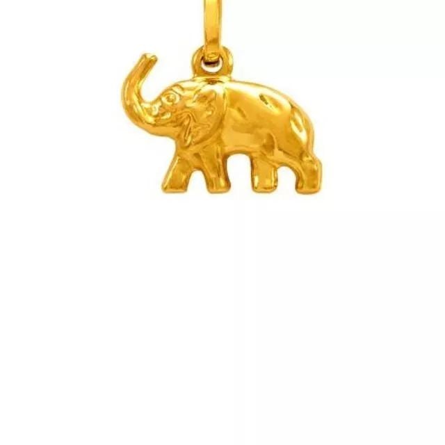 NEW 14K YELLOW GOLD ELEPHANT CHARM PENDANT (1 of 2)