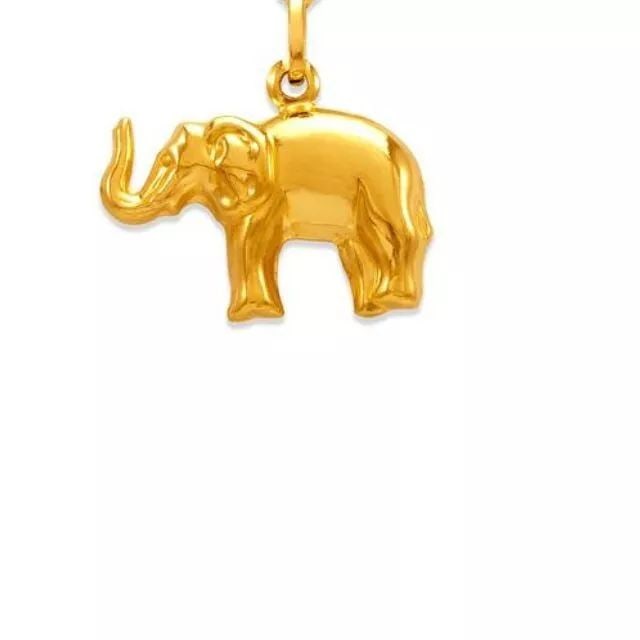 NEW 14K YELLOW GOLD ELEPHANT CHARM PENDANT (1 of 2)