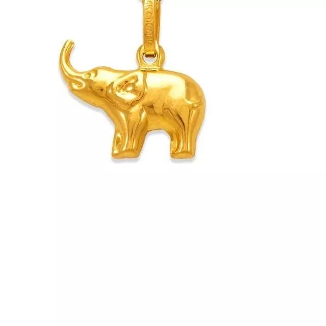 NEW 14K YELLOW GOLD ELEPHANT CHARM PENDANT (1 of 2)
