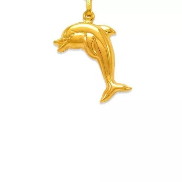 NEW 14K YELLOW GOLD DOLPHIN CHARM PENDANT (1 of 2)