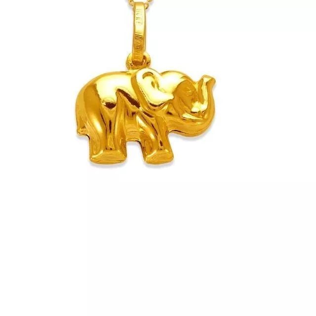 NEW 14K YELLOW GOLD ELEPHANT CHARM PENDANT (1 of 2)