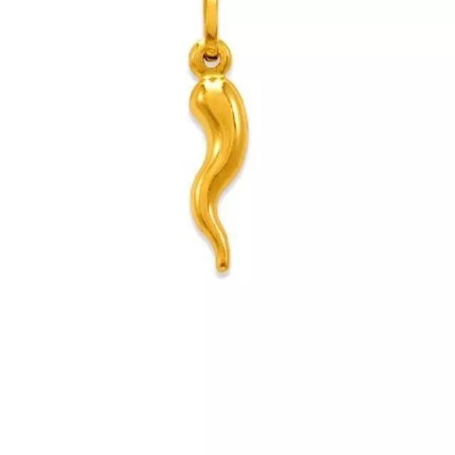 NEW 14K YELLOW GOLD 16 MM HORN CHARM PENDANT (1 of 2)