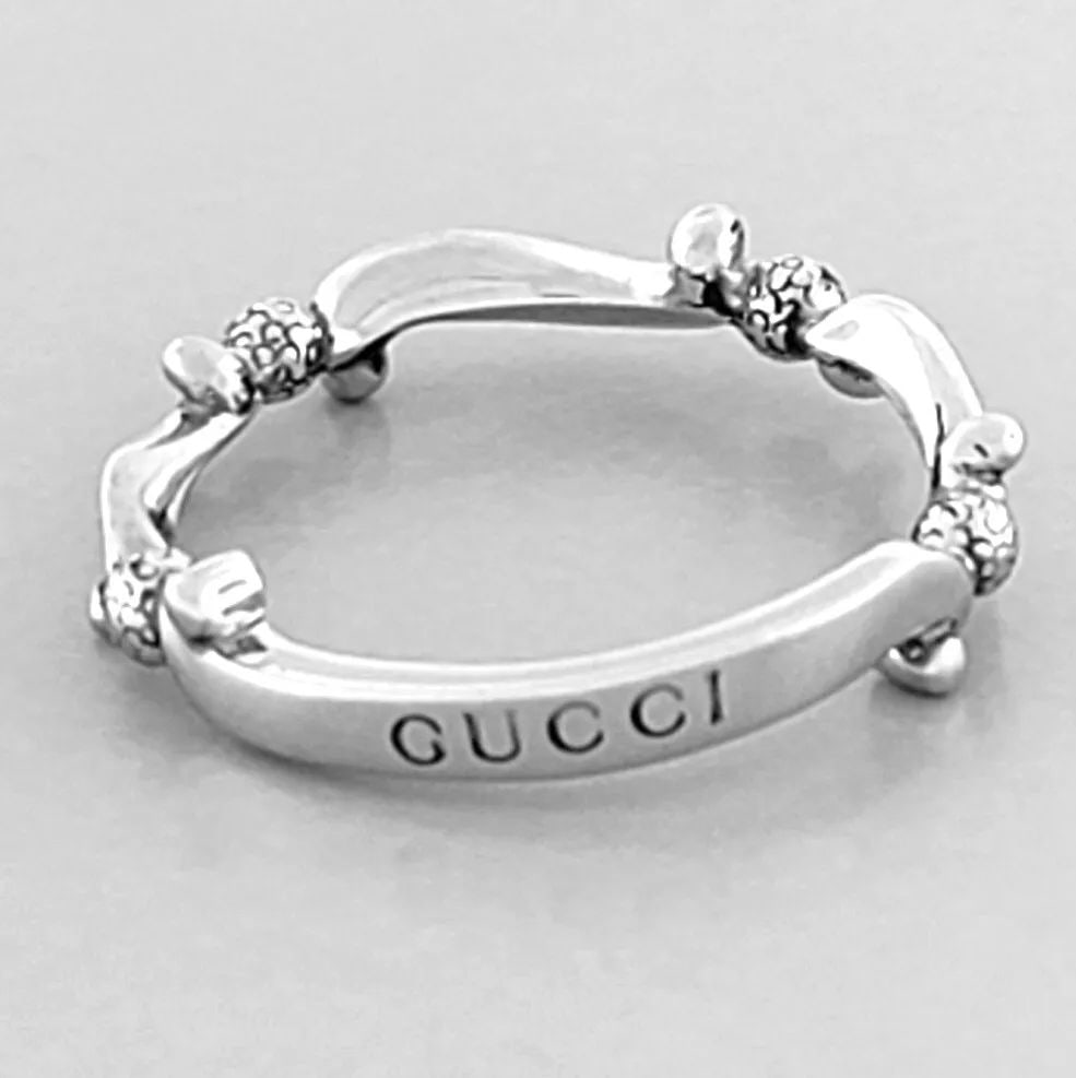 GUCCI BRIDAL PLATINUM WEDDING BAND RING SIZE 5.25 (1 of 2)