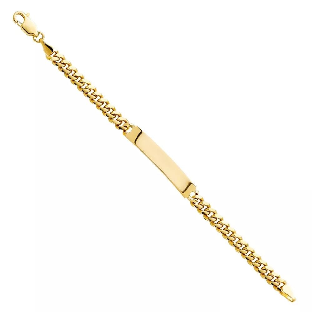NEW 14K YELLOW CUBAN PLAIN JUNIOR ID BRACELET (1 of 2)