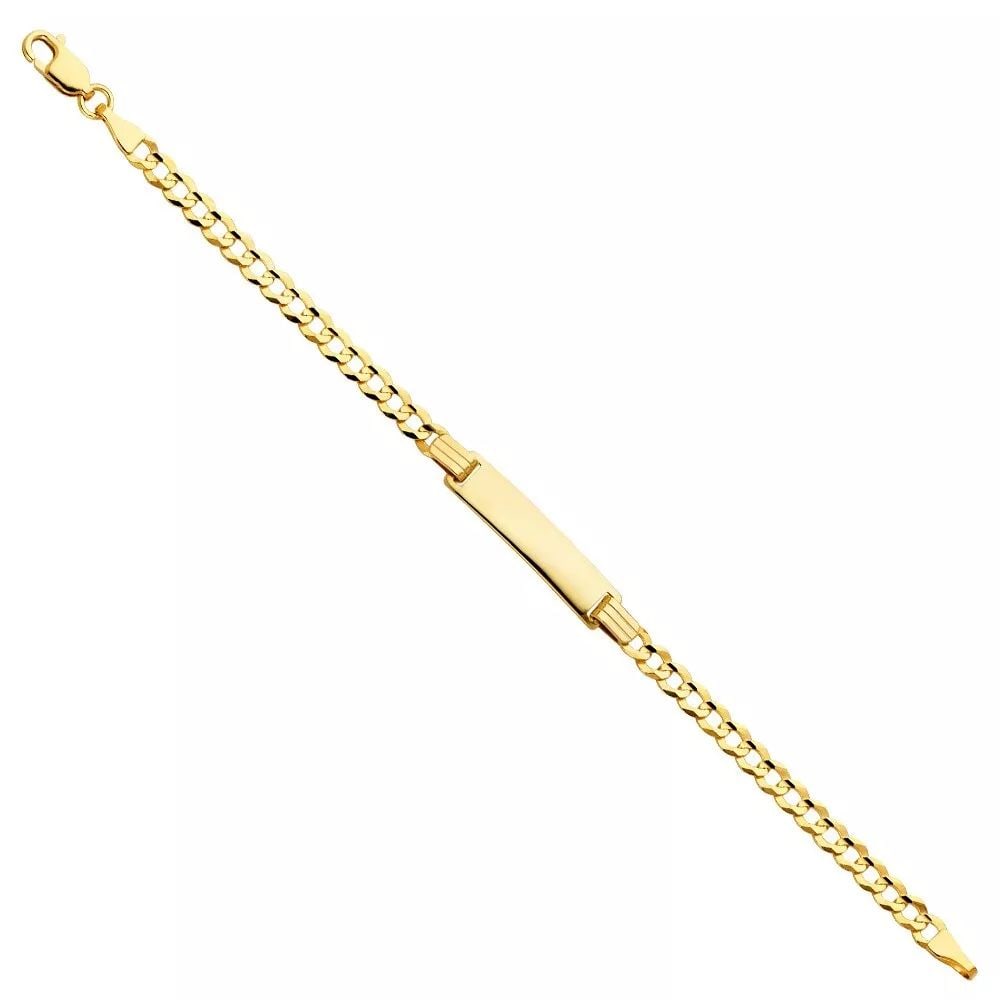 NEW 14K YELLOW CUBAN 100 BABY ID BRACELET: NEW 14K YELLOW CUBAN 100 BABY ID BRACELET 14K YELLOW GOLD NEW CUBAN 100 BABY ID BRACELET WEIGHT: 3.2g LENGTH 6in