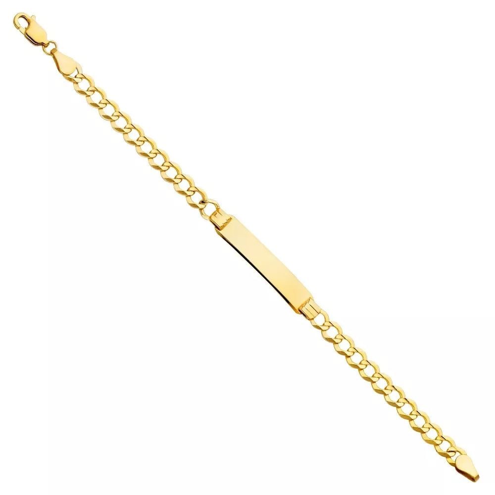 NEW 14K YELLOW CUBAN 120 BABY ID BRACELET: NEW 14K YELLOW CUBAN 120 BABY ID BRACELET 14K YELLOW GOLD NEW CUBAN 120 BABY ID BRACELET WEIGHT: 4.4g LENGTH 6in