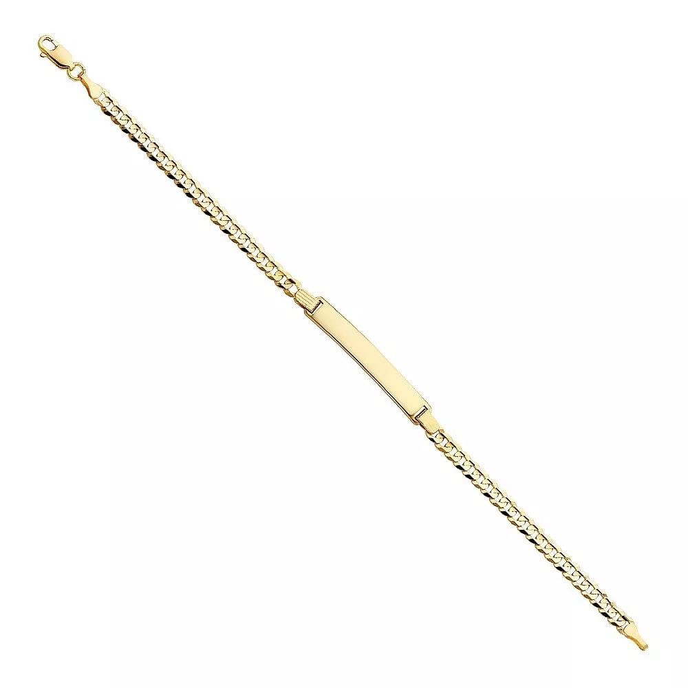 NEW 14K YELLOW 100 CUBAN ID BRACELET (1 of 2)