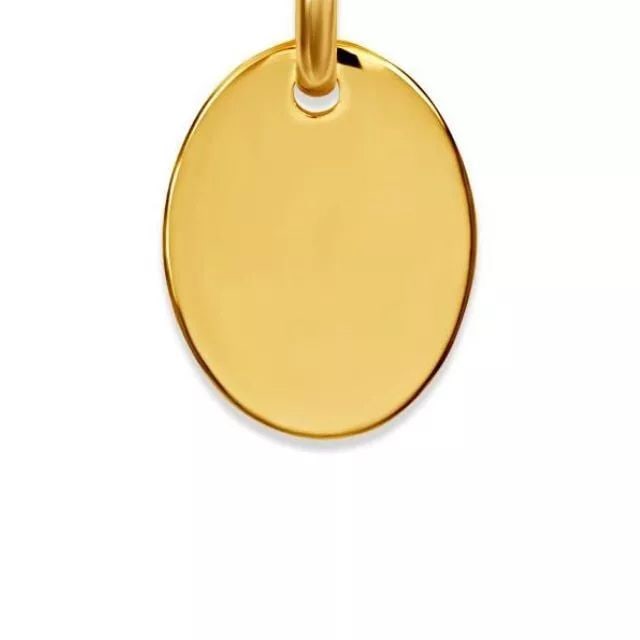 NEW 14K YELLOW GOLD HIGH POLISHED OVAL PENDANT (1 of 2)