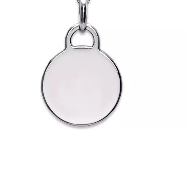 NEW 14K WHITE GOLD HIGH POLISHED ROUND PENDANT (1 of 2)