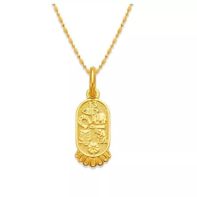 NEW 14K YELLOW GOLD GOODLUCK PENDANT (1 of 2)