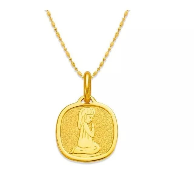 NEW 14K YELLOW GOLD PRAYING GIRL COMMUNION PENDANT: NEW 14K YELLOW GOLD PRAYING GIRL COMMUNION PENDANT14K Yellow Gold Approx. 14x16mm High Polished Imported Chains Sold Separately Weight: 1.4 Grams