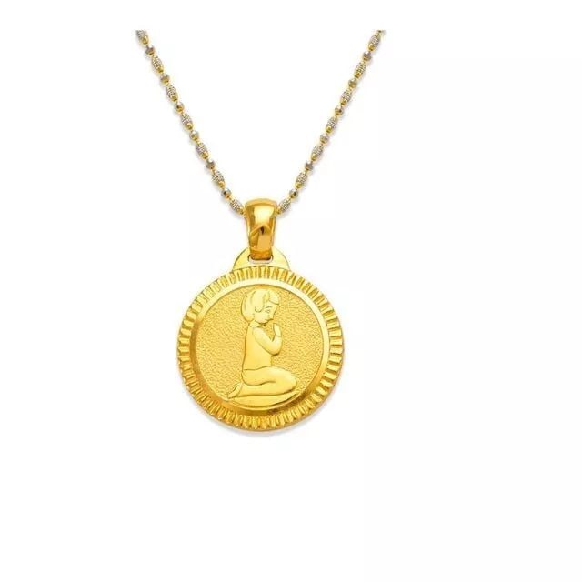 NEW 14K YELLOW GOLD PRAYING BOY COMMUNION PENDANT: NEW 14K YELLOW GOLD PRAYING BOY COMMUNION PENDANT 14K Yellow Gold Approx. 16mm High Polished Chains Sold Separately Weight: 2.8 Grams