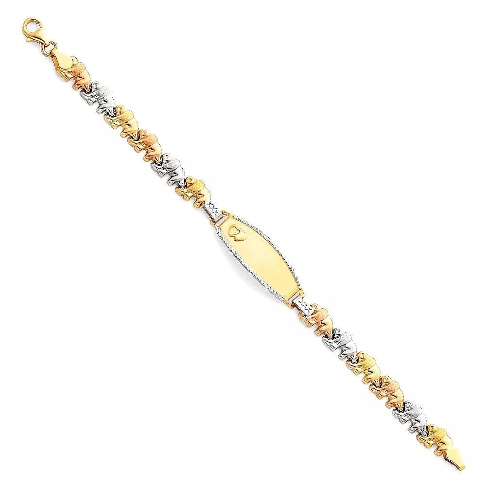 NEW 14K MULTI COLOR LIGHT STAMPATO ID BRACELET FOR JUNIOR (1 of 2)