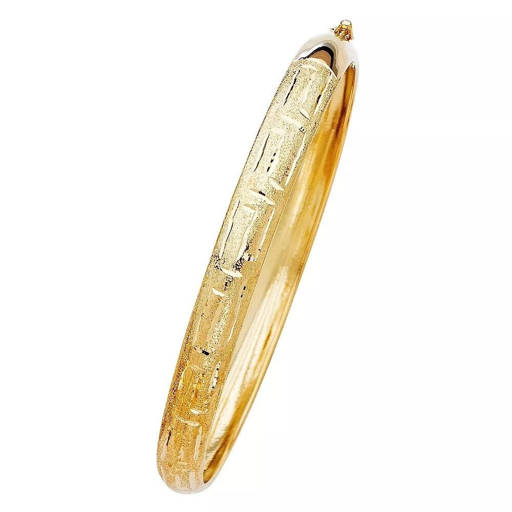 NEW 14K YELLOW 8mm GOLD FLEXIBLE BANGLE BRACELET: NEW 14K YELLOW 8mm GOLD FLEXIBLE BANGLE BRACELET New Yellow gold Material Type : 14k Gold 14KY 8mm Flexible Bangle Avg. Weight : 7.2g