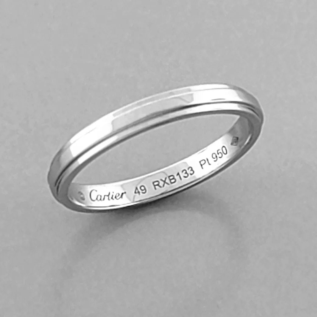 CARTIER DAMOUR PLATINUM WEDDING BAND RING SIZE 5 - 49 (1 of 2)