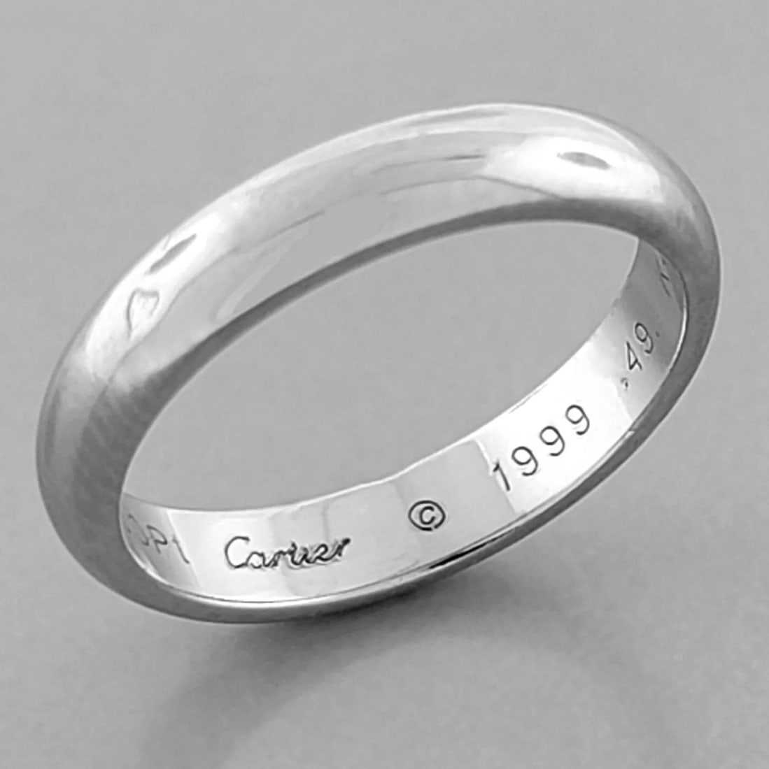 CARTIER PLATINUM WEDDING BAND RING SIZE 5 - 49 (1 of 2)