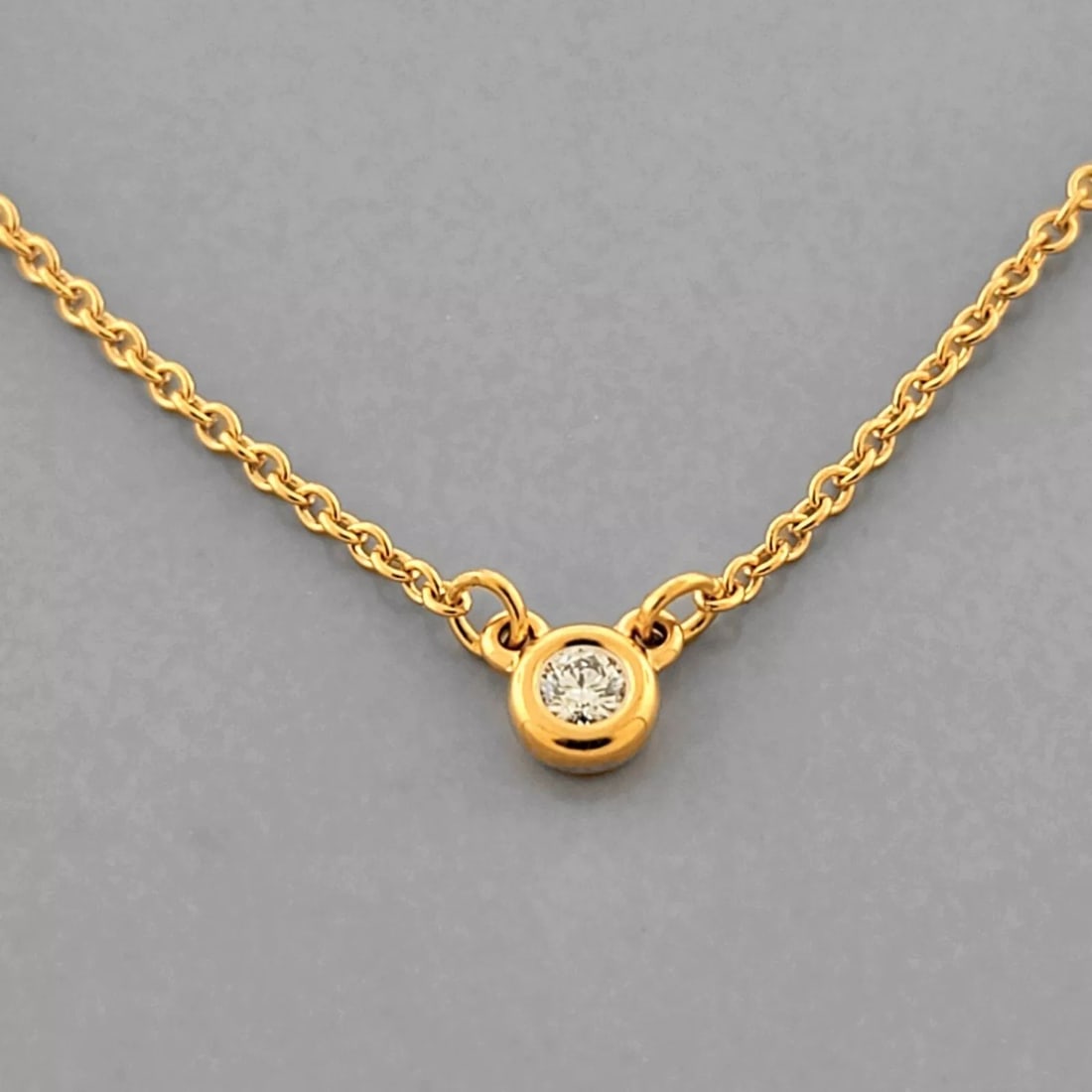 NEW TIFFANY & Co. 18K ROSE GOLD ELSA PERETTI DIAMONDS BY THE YARD NECKLACE BOX: TIFFANY & Co. 18K ROSE GOLD NECKLACE Chain measure 16" Long Elsa Peretti Diamond by the Yard Tiffany & Co. 18K rose gold Elsa Peretti Diamond by the Yard necklace 0.03 New Stamped - Tiffany & Co. Au75
