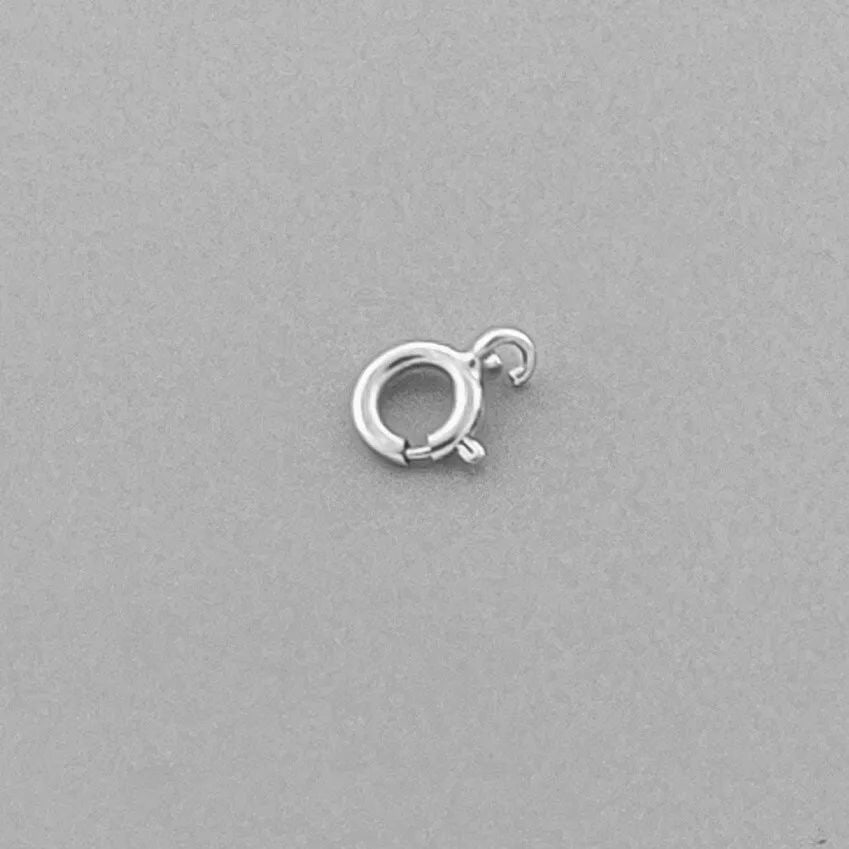 NEW 14K WHITE GOLD 4.5mm SPRING CLASP JUMP RING FROM ITALY (1 of 2)