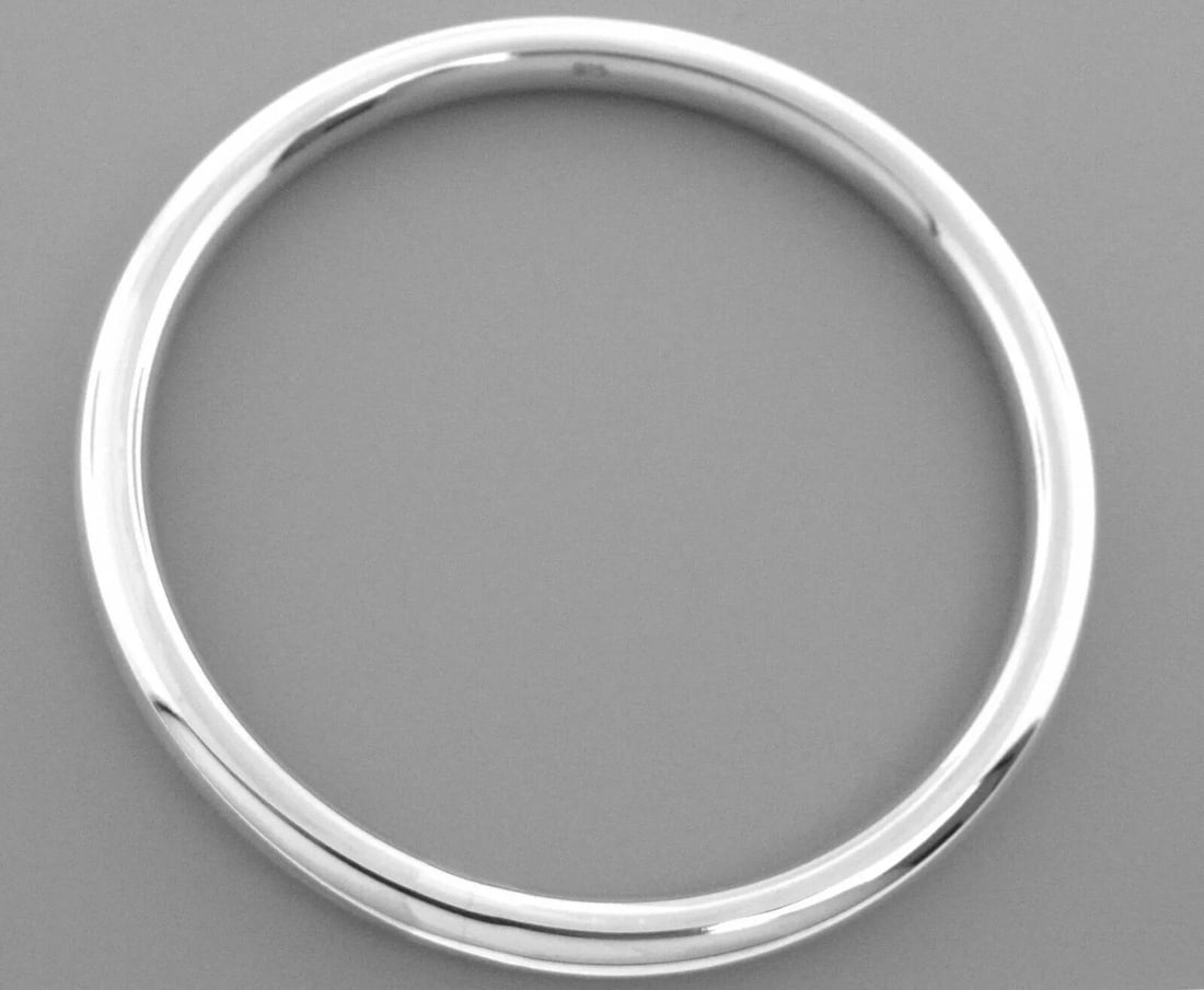 NEW STERLING SILVER CIRCLE LADIES BANGLE BRACELET STACKABLE 6MM (1 of 2)