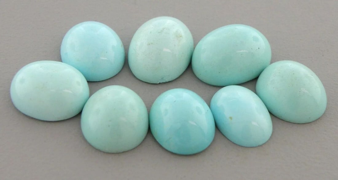 LOT NATURAL UNTREATED TURQUOISE OVAL CUT CABOCHON 54.53ct (1 of 2)