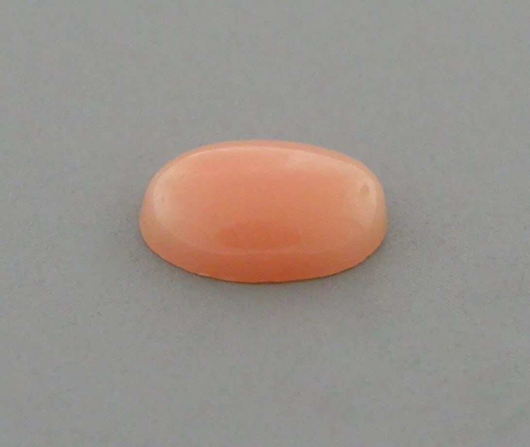 NATURAL UNTREATED 7x5mm SEA CORAL OVAL SHAPE PINK SALMON CABOCHON LOOSE (1 of 2)